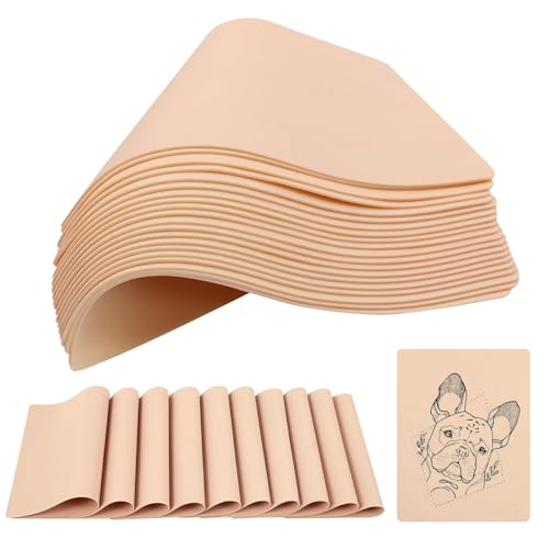 TONBAO 30PCS Tattoo Kunsthaut Tattoo Übungshaut Blank Haut Doppelseiten Weiche Gefälschte Haut 19CM×14CM für Tattoo Zubehör