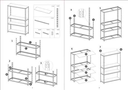 TAHA ® (1500 x 750 x 300) mm heavy duty boltless metal steel 4 tier shelving shelves storage unit Industrial easy to assemble (150X75X30cm) 175KG Per Shelf - Image 5