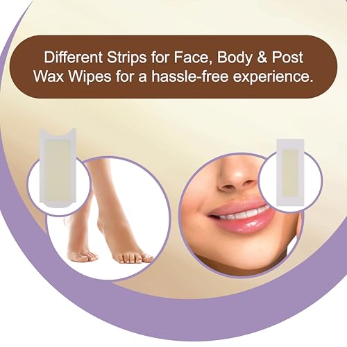 Image of DR.RASHEL Insta Smooth White Chocolate Wax Strips | Instant Hair Removal | Smooth Skin | Face & Body Wax Kit | 24 Wax Strips