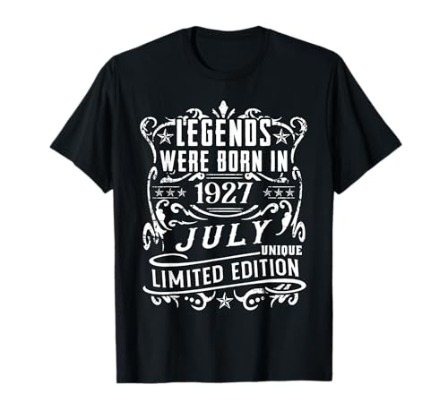 Cumpleaños Julio 1927 Edición Limitada Regalo Legend July Camiseta