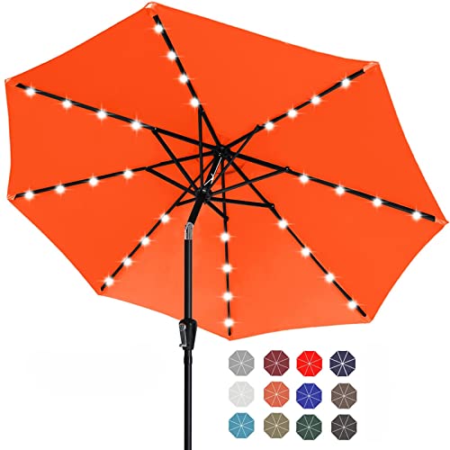 Image of ABCCANOPY Durable Solar Led Patio Umbrellas with 32LED Lights 7.5FT (Orange)
