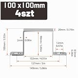 Mawmuaw 4 szt. zacisk do kwadratowej rury 100x100 mm, stal nierdzewna 304, uchwyt U-kształtny