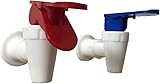 Water Cooler Faucet, 2Pcs Plastic Water Cooler Spigots, Reusable Spigot Spout Leak Proof Water Beverage Lever Pour Valve Water Crock Water Tap Blue and Red (Red Safety Lock)