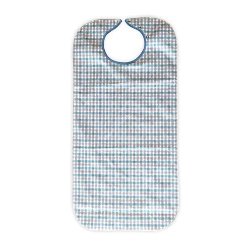 carebymailHealthcare Large Adult Washable Mealtime Bibs | Extra Long Fluid Resistant Dining Bib For Men & Women