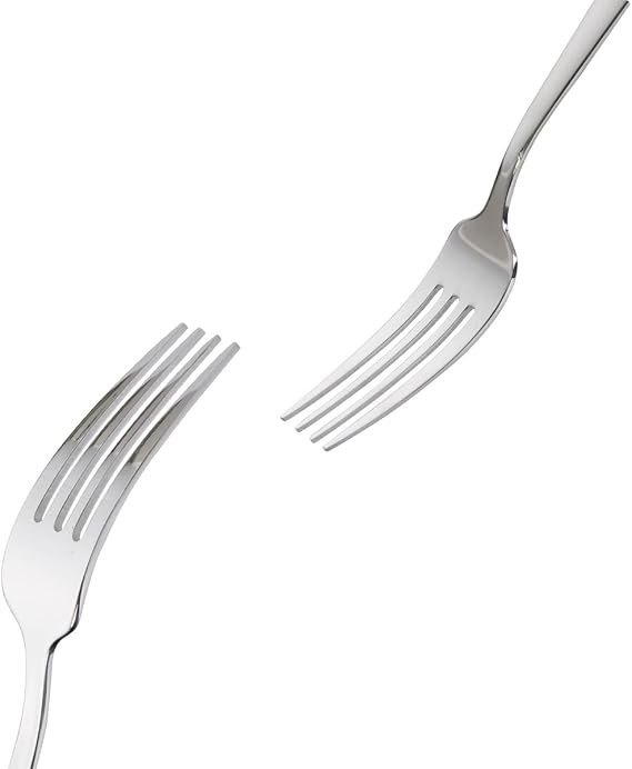 Dinner Forks set of 6,Stainless Steel Silverware Forks,Table Fork, 8 Inches, Square Handle, Silver
