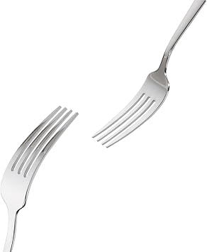 Dinner Forks set of 6,Stainless Steel Silverware Forks,Table Fork, 8 Inches, Square Handle, Silver