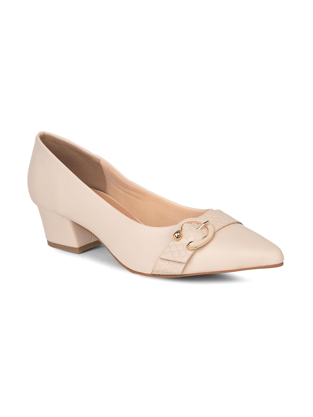 bata Women's Block Heel Pumps - Beige (6Uk)-picture-11