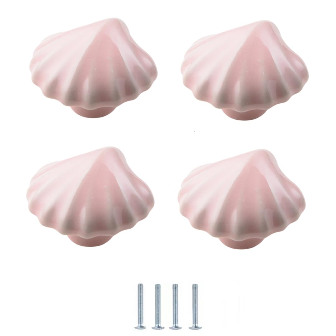 Enmrfvkz Roze Ceramic Cupboard Drawer Handle Knobs, Ceramic Cupboard Cabinet Drawer Door Wardrobe Knobs Multicolor 4 40X28mm(Roze)