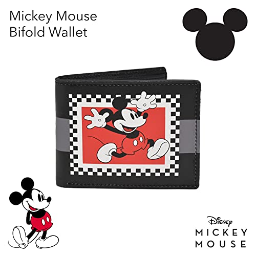 Disney Mickey Mouse Vintage Bifold Wallet in a Decorative Tin Case, Multi2