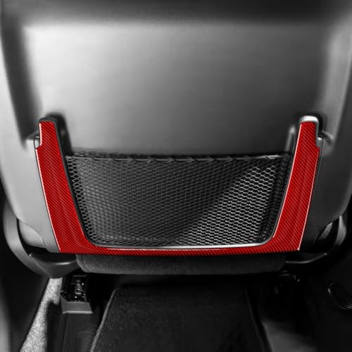 Image of Car Seat Back Storage Decor Frame Decals for 2011-2024 Dodge Durango / 2011-2021 Jeep Grand Cherokee WK2 Accessories Carbon Fiber Stickers
