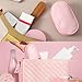 10 Pcs Travel Makeup Brush Set with Case Pink Mini Makeup Brushes Portable Travel Size Make up Brushes Kabuki Powder Foundation Blush Highlight Eye Blending Shadows Concealer Lips Brush for Travel