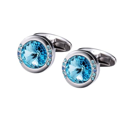 Gemelos camisa hombre con cristales azules: el accesorio ideal para novios e invitados