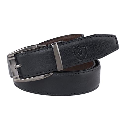 Image of Keviv PU-Leather Formal, Casual & Reversible Belts For Men (Black /Brown) (GB-)