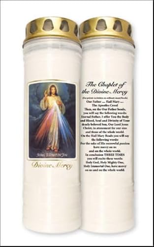 7 Days Pillar Candle Divine Mercy Grave Cemetery Light Windcap