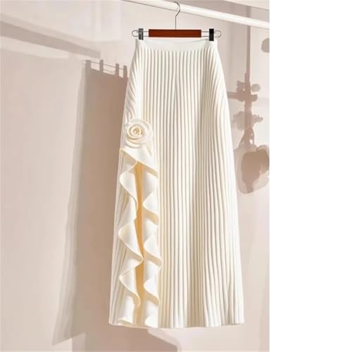 Yeuyyben Women Elastic A-Line High Waist Midi Skirt Spring Autumn Winter Elegant Irregular Pleated Skirt4