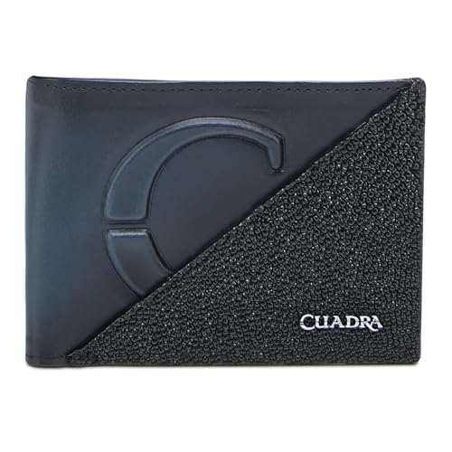 Cuadra Wallet for Men in Genuine Stingray Leather Black (Blue)2