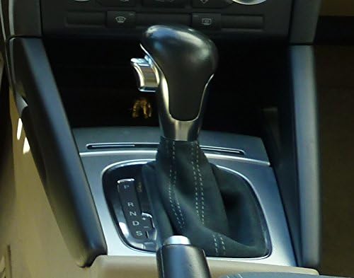 RedlineGoods Shift Boot - Direct Shift Gearbox Compatible with Audi A3 2003-12. Tailor Made - not Universal. Genuine top-Grade Italian Black Leather with Black Thread