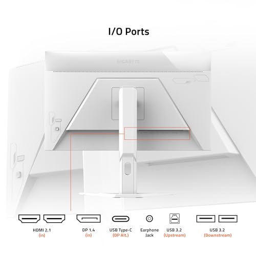 Image of GIGABYTE - M27Q Advanced ICE (SA) - 27 inch SS IPS Gaming Monitor - QHD 2560x1440-180Hz - 1ms MPRT - AMD FreeSync - Type C KVM - HDMI, DP, Type C - Height Adjustable - White