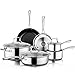 MILCIL Stainless Steel Pots and Pans Set Ceramic Nonstick, 10 Pieces Professional Home Chef Kitchen Cookware Set with Stay-Cool Handles, Mirror Polished, Unique Cooking Gifts for Men & Women