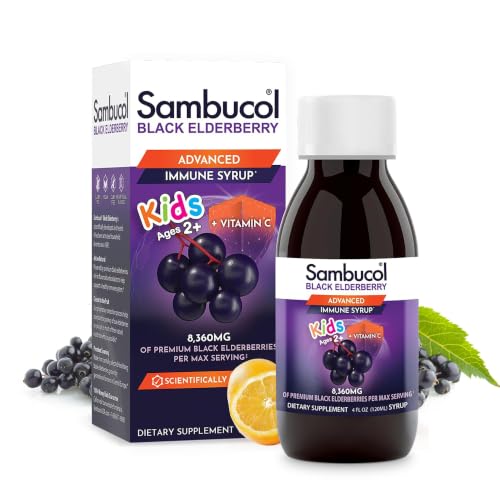 Sambucol Black Elderberry Syrup for Kids - High Antioxidants - 4 Fl Oz