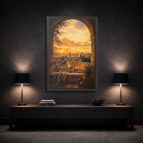 Toile Jerusalem Golden Light tableau mural vertical 40x60cm