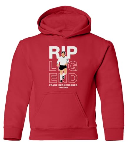 TMB Apparel Beckenbauer 1945-2024 RIP Legend Soccer Tribute Youth Hooded Sweatshirt - Main Image