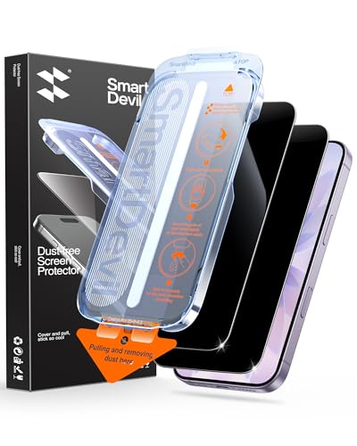 SMARTDEVIL 2 Stück Panzerglas für iPhone 17 OnePress Sichtschutzfolie mit staubfreier Installation 9H Härte Militärischer Fallschutz Hüllenfreundliches Design