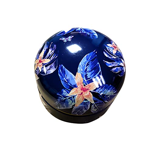 Topwon 3.15" Powder Case With Puff, Bpa Free, Fluffy Plush Powder Puffs Container, Baby Women's Body Loose Dusting Dry Powder Box, Travel&Home Use, Blue Flower #TOP3