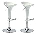 CLP Set de 2 Taburetes Saddle Modernos I 2 Taburetes de Bar Regulables en Altura & Giratorios I 2 Taburetes Altos con Reposaiés I Color: Blanco