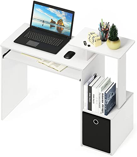 Furinno Econ Multipurpose Home Office Computer Writing Desk, White/Black #TOP6