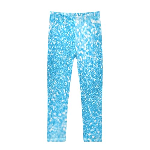 White Pink Glitter Girls Legging Toddler Kids Basic Full Length Pants Girls' Fashion Legging Pant, 4t to 10 Years