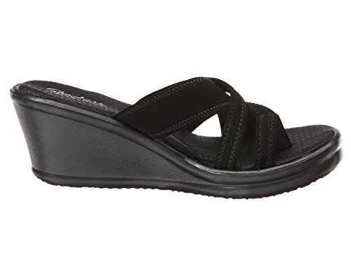 Skechers Cali Women's Rumblers - Young At Heart Wedge Sandal, Black, 8 M US