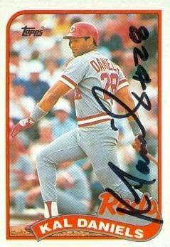 Kal Daniels autographed Baseball Card (Cincinnati s) 1989 Topps #45 - Autographed Baseball Cards