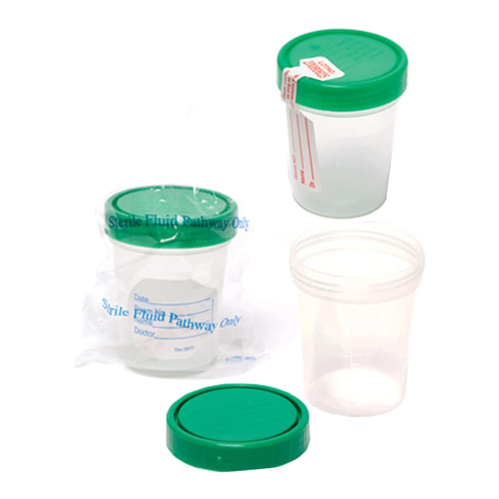 Pro Advantage NDC P250400 Contenedor de muestras de orina, estéril, tapa y etiqueta atornillables, capacidad de 4 onzas (paquete de 100)