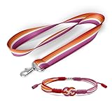 HARACRAFT 2 Stück LGBTQIA+ Zubehör, Infinity Love Armband und Passendes Regenbogen Lanyard, Pride Month Gift Set, Things Stuffs für LGBTQIA Community, Large, Polyester, Kein Edelstein