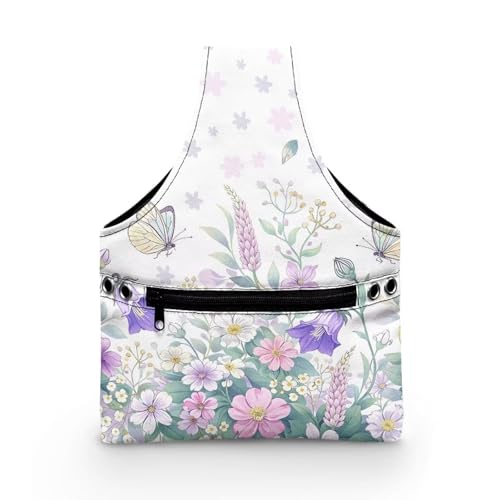 Image of ZUXONGSY Wildflower Knitting Bag Yarn Bags for Crocheting Butterfly Floral Yarn Storage Organizer for Crochet