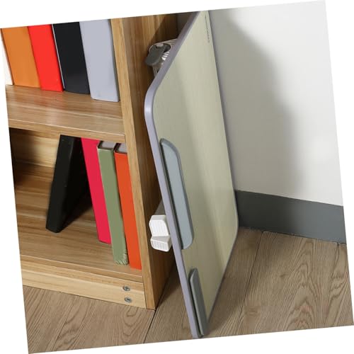 Bureau d'ordinateur pliable en bois beige avec support ajustable et design compact - 6