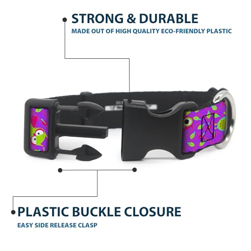 Collar de perro grande morado con clip plástico ajustable Buckle Down 5