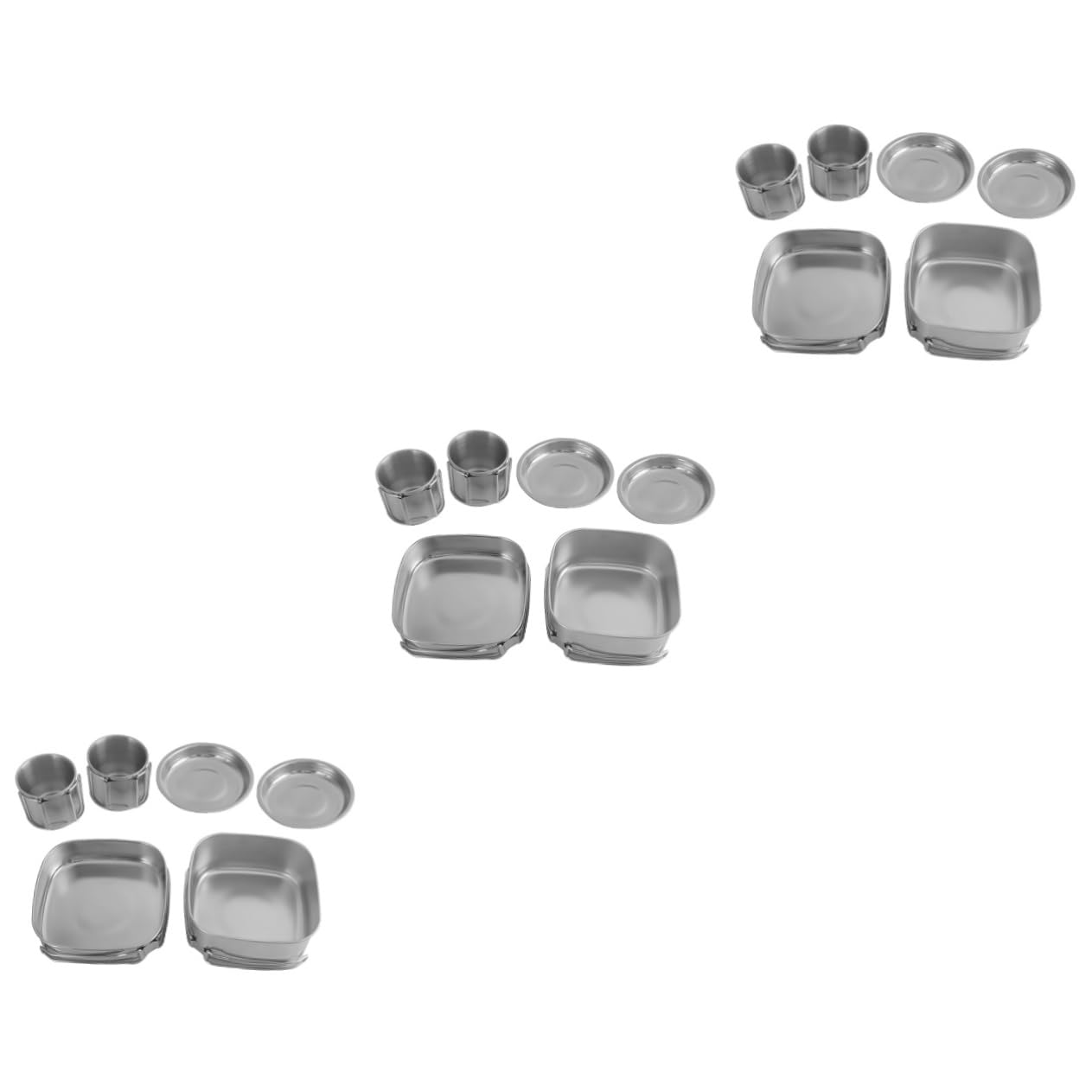 Mipcase 3sets Outdoor Cooking Pot Cookware for Camping Hiking BBQ Portable and Lightweight Cooking Pan Picnic Supplies and Cleaning