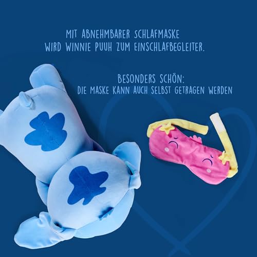 Simba Toys Disney Snuglets Wellbeing Plüschfigur Stitch liegend 40 cm – weich mit Schlafmaske und angenehmem Zusatzgewicht ca 500 g – geeignet ab den ersten Lebensmonaten – schönes Geschenk