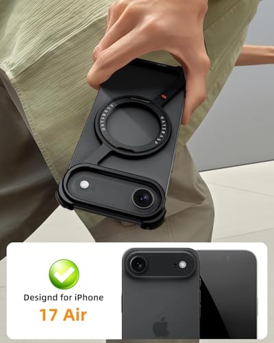 Image of Aluminum Frame Metal Bumper Compatible with iPhone 17 Pro Max | Simple Shield Air Cushion Shockproof | Edge Protection, Minimalist Slim - Black (Z-Black, iPhone 17 Air)