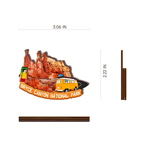 Imán decorativo rectangular de madera Bryce Canyon USA miniatura 3