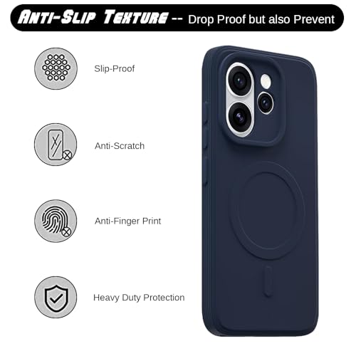 Image of Back Cover | MagFit Ring Design (Non-Magnetic) | Shockproof Case | Anti-Slip Grip | Raised Camera Edges | Slim Protective Case for Oppo Reno15 Pro 5G / 15 Pro Mini 5G (Steel Blue)
