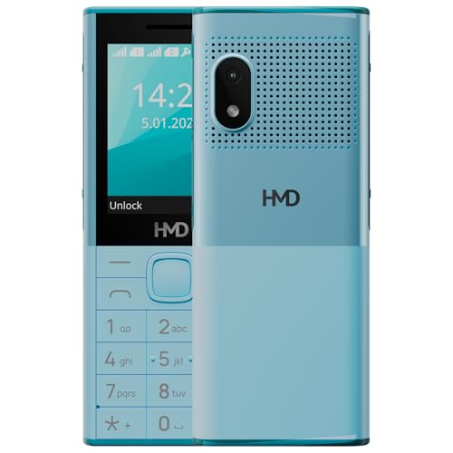 HMD 150 Music Keypad Mobile with Bluetooth | Built-in Powerful Loud Speaker & Dedicated Music Buttons | 2500 mAh Big Battery & Type C Fast Charger | Built-in UPI App with Scan & Pay | Light Blue