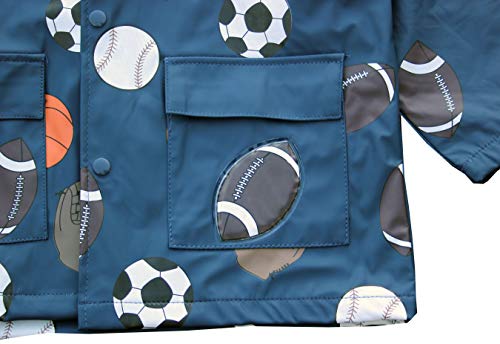 Foxfire for Kids Boys Blue Firetruck and Dalmatian Raincoat4