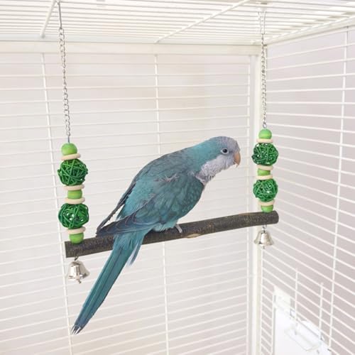 Image of Bird Swing Conure Toys, Parrot Climbing Hammock for Parakeet, Lovebird, Budgie, Cockatiel, Conure, Small Birds