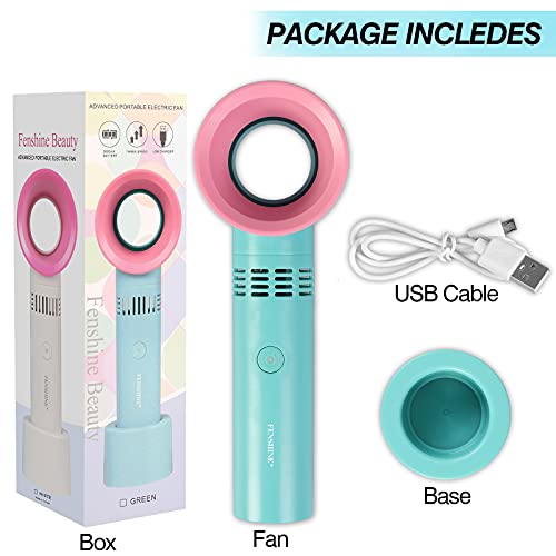 fenshine Portable USB Rechargeable Mini Fan Dryer Bladeless Handheld Fan, Air Conditioning Blower for Essential Eyelash Extension Supplies (blue) - Image 6