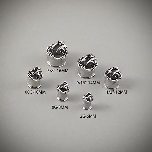 Cooear AS8578G-12 Stainless Steel Tunnels, Animal Skull Design Earring Plugs thumb #5