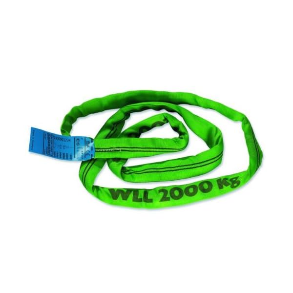 Braun 20011RS Rundschlinge 2000 kg Tragkraft, 1 m Umfang, endlos mit Polyesterkern, grün