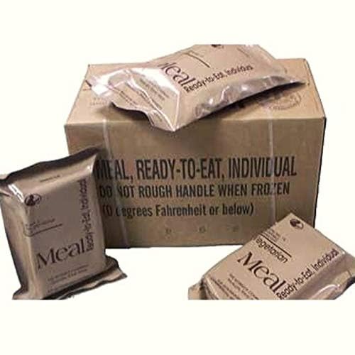 Military MRE Meals Ready to Eat A or B case 2025, 2026 inspection. Genuine Military US surplus emergency food 12 full meal per pack w/heater